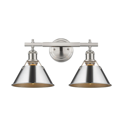 Yep by Golden Lighting Orwell 2-light Vanity in Pewter and Chrome shade (36|3306-BA2 PW-CH)