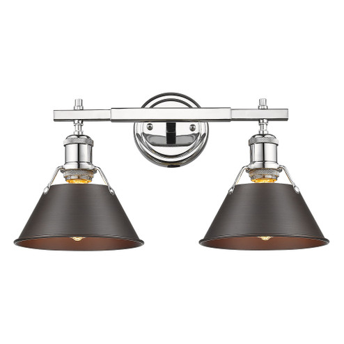 Yep by Golden Lighting Orwell 2-light Vanity in Chrome and Rubbed Bronze shade (36|3306-BA2 CH-RBZ)