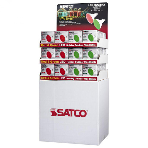 Display Unit Containing 36 total pieces; 18 pieces of S29480 11.5 Watt PAR38 LED in Red; 18 pieces (27|D2111)