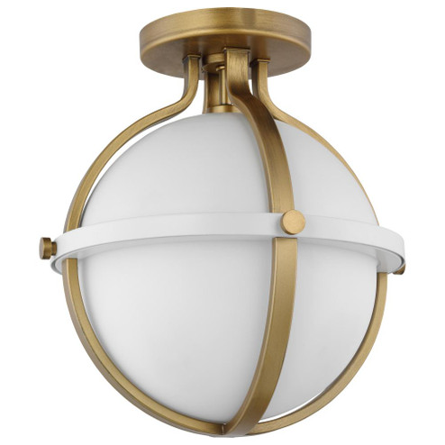 Lincoln; 1 Light Semi Flush Mount; Medium Base; 60 Watt; Matte White Finish; White Opal Glass (81|60/7663)