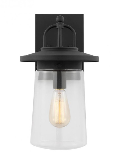 Tybee casual 1-light LED outdoor exterior medium wall lantern sconce in black finish with clear glas (38|8608901EN7-12)