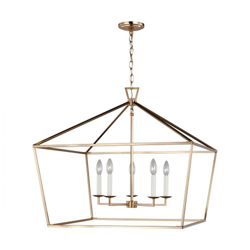 Dianna transitional 5-light indoor dimmable ceiling pendant hanging chandelier light in satin brass (7725|5692605-848)