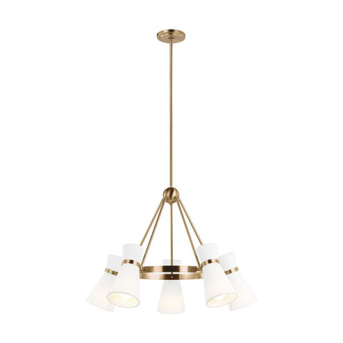 Clark modern 5-light indoor dimmable ceiling chandelier pendant light in satin brass gold finish wit (7725|3190505-848)