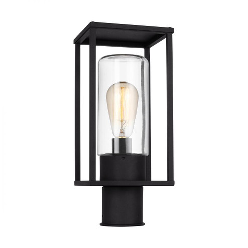 Vado modern 1-light outdoor post lantern in black finish with clear glass panels (7725|8231101-12)