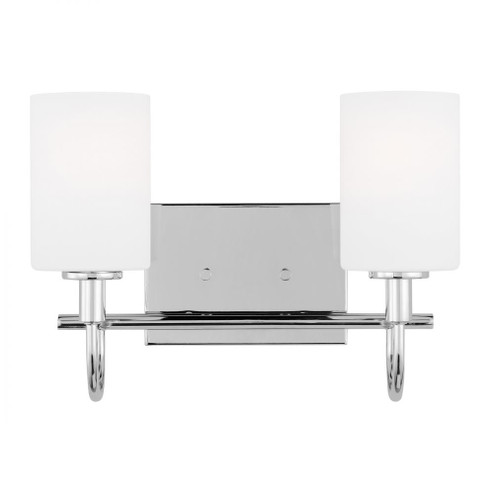 Oak Moore traditional 2-light indoor dimmable bath vanity wall sconce in chrome finish and etched wh (7725|4457102-05)