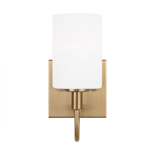Oak Moore traditional 1-light LED indoor dimmable bath vanity wall sconce in satin brass gold finish (7725|4157101EN3-848)