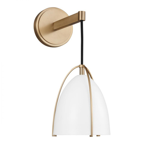 Norman modern 1-light LED indoor dimmable bath vanity wall sconce in satin brass gold finish with ma (7725|4151801EN3-848)
