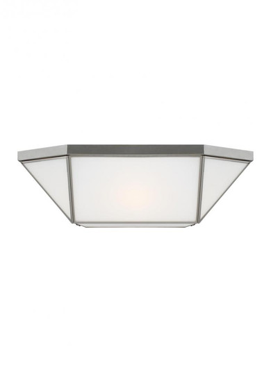 Morrison modern 4-light LED indoor dimmable ceiling flush mount in brushed nickel silver finish with (7725|7679454EN3-962)