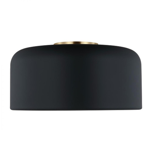 Malone transitional 1-light indoor dimmable medium ceiling flush mount in midnight black finish with (7725|7605401-112)