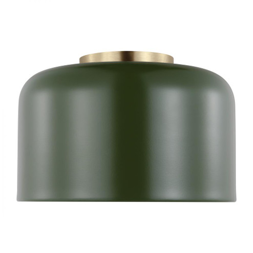 Malone transitional 1-light LED indoor dimmable small ceiling flush mount in olive finish with olive (7725|7505401EN3-145)
