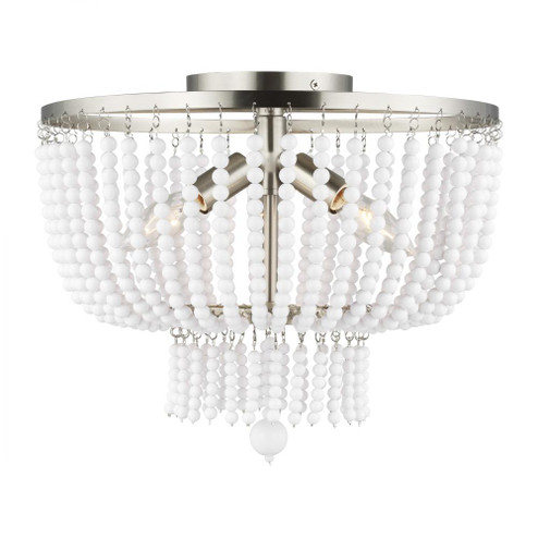 Jackie traditional 3-light indoor dimmable ceiling semi-flush mount in brushed nickel silver finish (7725|7780703-962)