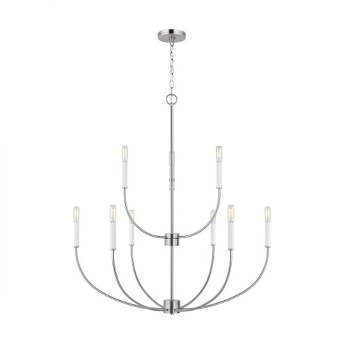 Greenwich modern farmhouse 9-light indoor dimmable chandelier in brushed nickel silver finish (7725|3167109-962)