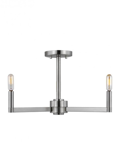 Fullton modern 3-light indoor dimmable semi-flush mount in brushed nickel (7725|7764203-962)