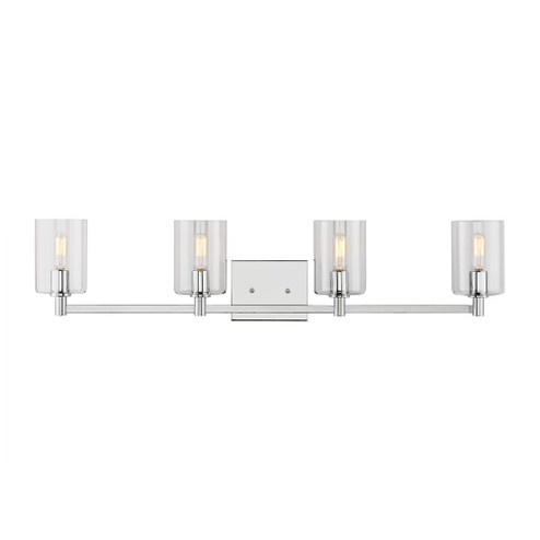 Fullton modern 4-light indoor dimmable bath vanity wall sconce in chrome finish (7725|4464204-05)
