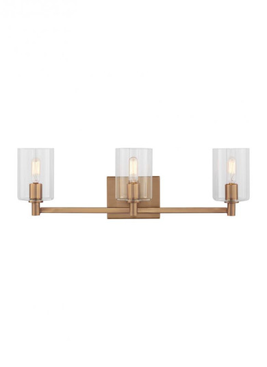 Fullton modern 3-light indoor dimmable bath vanity wall sconce in satin brass gold finish (7725|4464203-848)