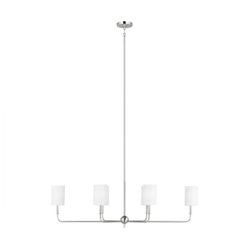 Foxdale transitional 6-light indoor dimmable linear chandelier in brushed nickel silver finish with (7725|3609306-962)