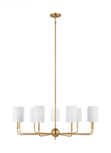 Foxdale transitional 9-light LED indoor dimmable chandelier in satin brass gold finish with white li (7725|3109309EN-848)