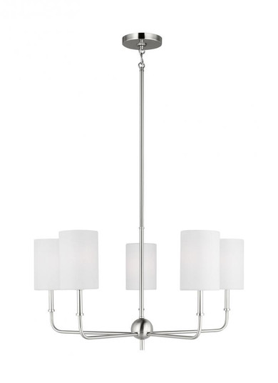 Foxdale transitional 5-light indoor dimmable chandelier in brushed nickel silver finish with white l (7725|3109305-962)