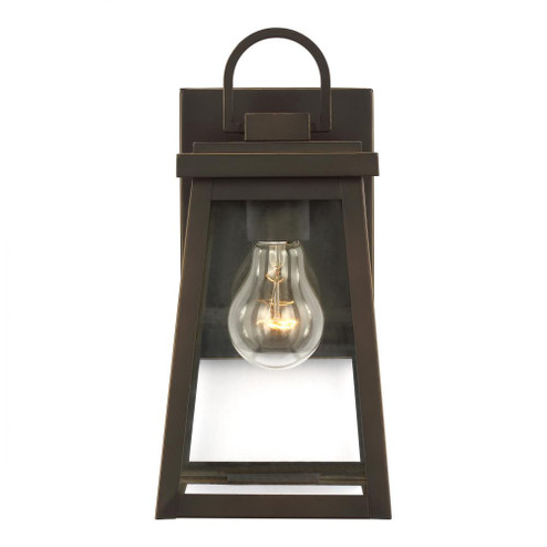 Founders modern 1-light LED outdoor exterior small wall lantern sconce in antique bronze finish with (7725|8548401EN3-71)