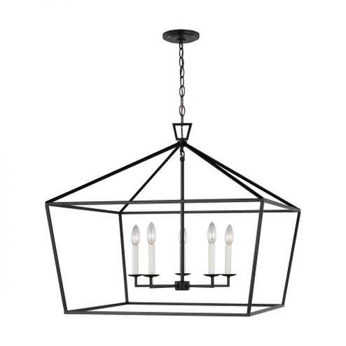 Dianna transitional 5-light LED indoor dimmable ceiling pendant hanging chandelier light in midnight (7725|5692605EN-112)