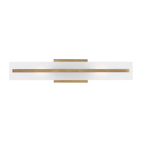 Dex contemporary 2-light LED indoor dimmable medium bath vanity wall sconce in satin brass gold fini (7725|4554302EN3-848)