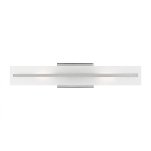 Dex contemporary 2-light indoor dimmable medium bath vanity wall sconce in brushed nickel silver fin (7725|4554302-962)