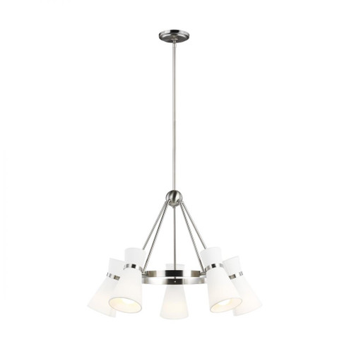 Clark modern 5-light LED indoor dimmable ceiling chandelier pendant light in brushed nickel silver f (7725|3190505EN3-962)