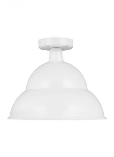 Barn Light traditional 1-light outdoor exterior Dark Sky compliant round ceiling flush mount in whit (7725|7836701-15)