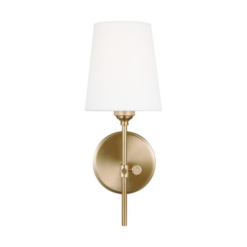 Baker modern 1-light indoor dimmable bath vanity wall sconce in satin brass gold finish with white l (7725|4187201-848)