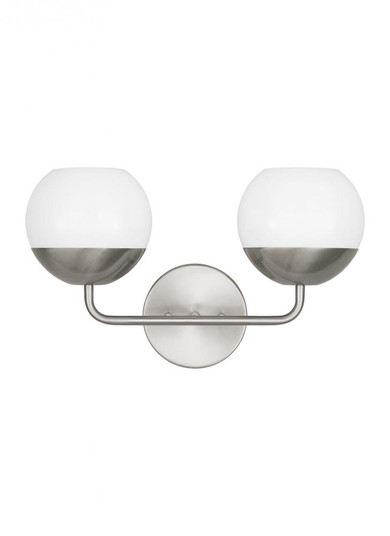 Alvin modern LED 2-light indoor dimmable bath vanity wall sconce in brushed nickel silver finish wit (7725|4468102EN3-962)