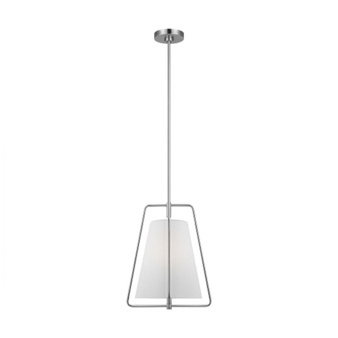 Allis modern industrial LED 1-light indoor dimmable pendant in brushed nickel silver finish with whi (7725|6507401EN3-962)