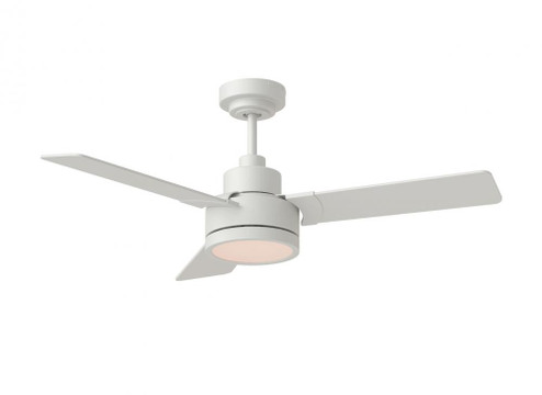 Jovie 44'' Dimmable Indoor/Outdoor Integrated LED Indoor Matte White Ceiling Fan with Light Kit W (38|3JVR44RZWD)
