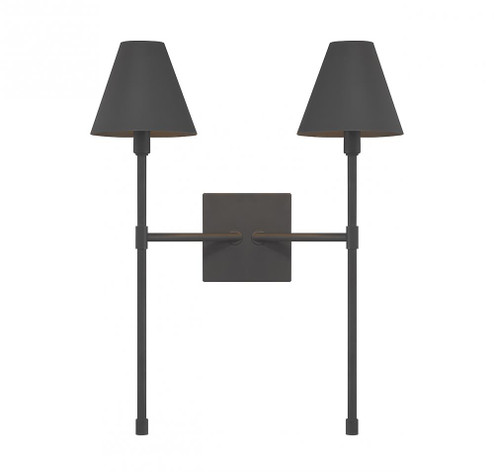 Jefferson 2-Light Wall Sconce in Matte Black (128|9-5202-2-89)