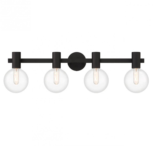 Wright 4-Light Bathroom Vanity Light in Matte Black (128|8-3076-4-BK)