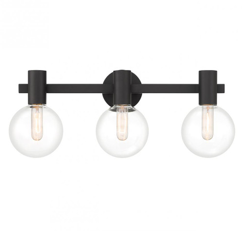 Wright 3-Light Bathroom Vanity Light in Matte Black (128|8-3076-3-BK)