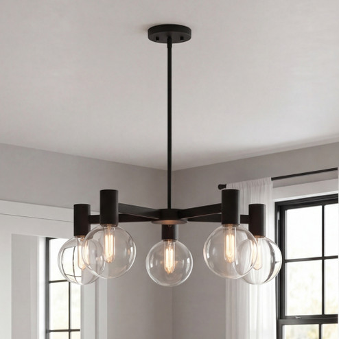 Wright 5-Light Chandelier in Matte Black (128|1-3073-5-89)