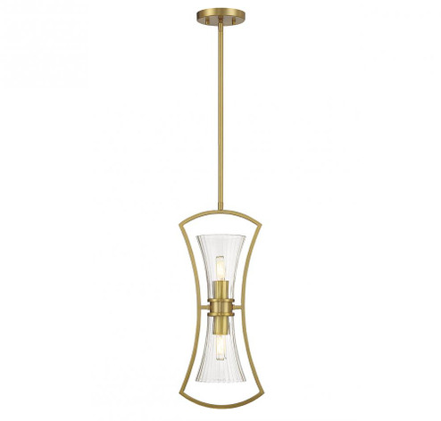 Bennington 2-Light Pendant in Warm Brass (128|7-9703-2-322)