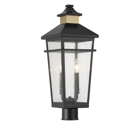 Kingsley 2-Light Outdoor Post Lantern in Matte Black with Warm Brass Accents (128|5-718-143)