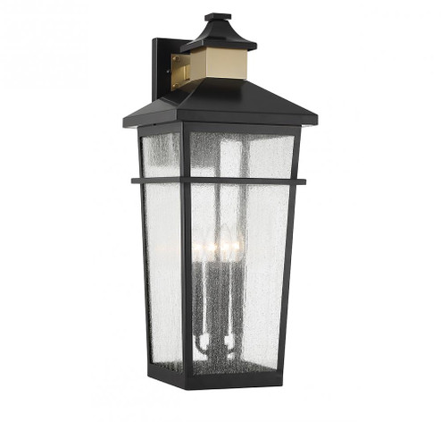 Kingsley 4-Light Outdoor Wall Lantern in Matte Black with Warm Brass Accents (128|5-716-143)