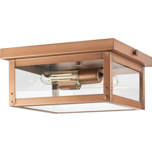Union Square Two-Light Antique Copper Urban Industrial Outdoor Ceiling Light (149|P550007-169)