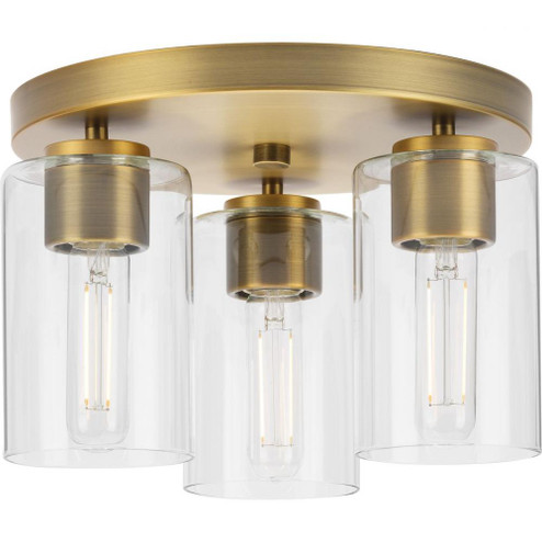 Cofield Collection 12 in. Three-Light Vintage Brass Transitional Flush Mount (149|P350237-163)
