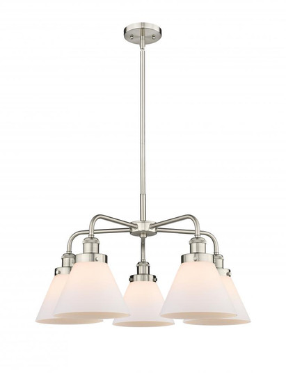 Cone - 5 Light - 26 inch - Satin Nickel - Chandelier (3442|916-5CR-SN-G41)