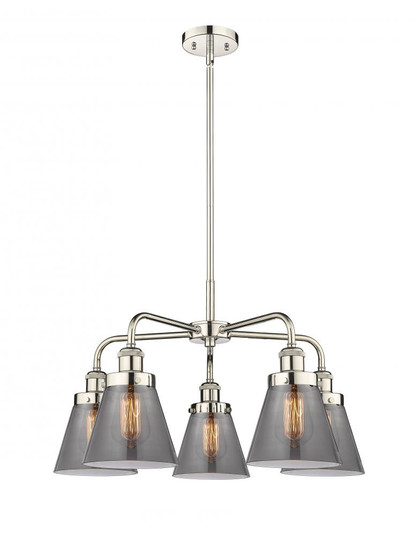 Cone - 5 Light - 25 inch - Polished Nickel - Chandelier (3442|916-5CR-PN-G63)