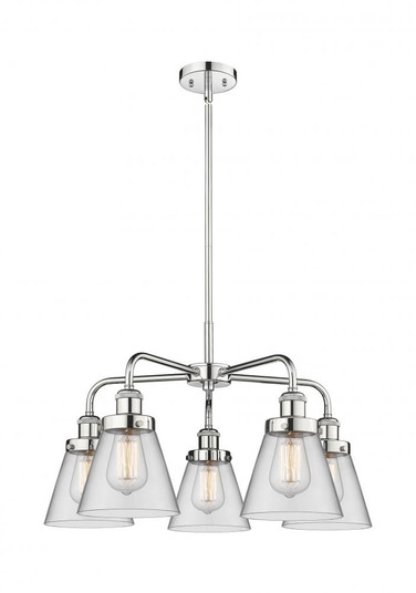Cone - 5 Light - 25 inch - Polished Chrome - Chandelier (3442|916-5CR-PC-G62)