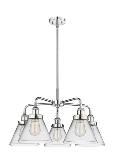 Cone - 5 Light - 26 inch - Polished Chrome - Chandelier (3442|916-5CR-PC-G42)