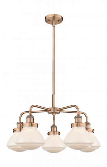 Olean - 5 Light - 25 inch - Antique Copper - Chandelier (3442|916-5CR-AC-G321)