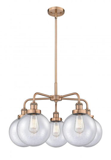 Beacon - 5 Light - 27 inch - Antique Copper - Chandelier (3442|916-5CR-AC-G204-8)