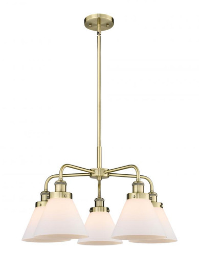 Cone - 5 Light - 26 inch - Antique Brass - Chandelier (3442|916-5CR-AB-G41)