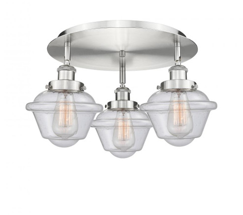Oxford - 3 Light - 19 inch - Satin Nickel - Semi-Flush Mount (3442|916-3C-SN-G534)
