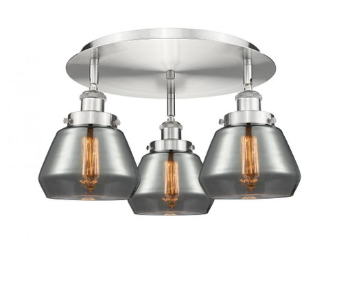 Fulton - 3 Light - 19 inch - Satin Nickel - Semi-Flush Mount (3442|916-3C-SN-G173)